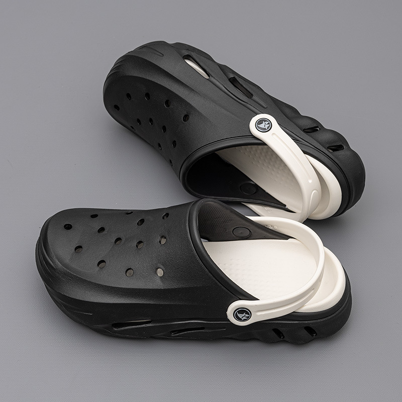 Men's Fashion Two-tone Beach Hole Shoes foto 5