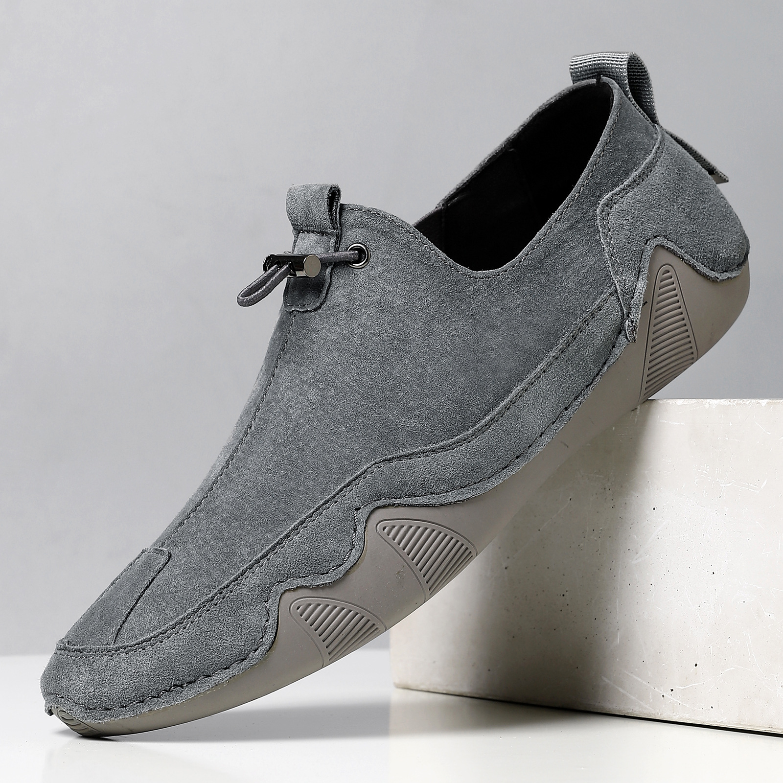 Leather Casual Men's Shoes Breathable Slip-on foto 5