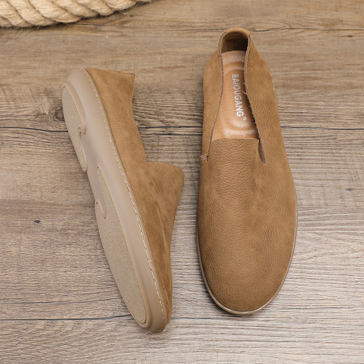 Handmade Men's Shoes Super Soft Breathable Lightweight First Layer Cowhide foto 4