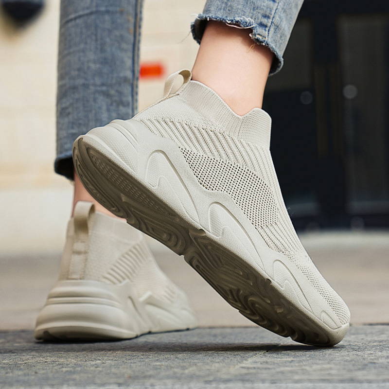 Men's Mid-cut Laceless Knit Sock Shoes foto 3