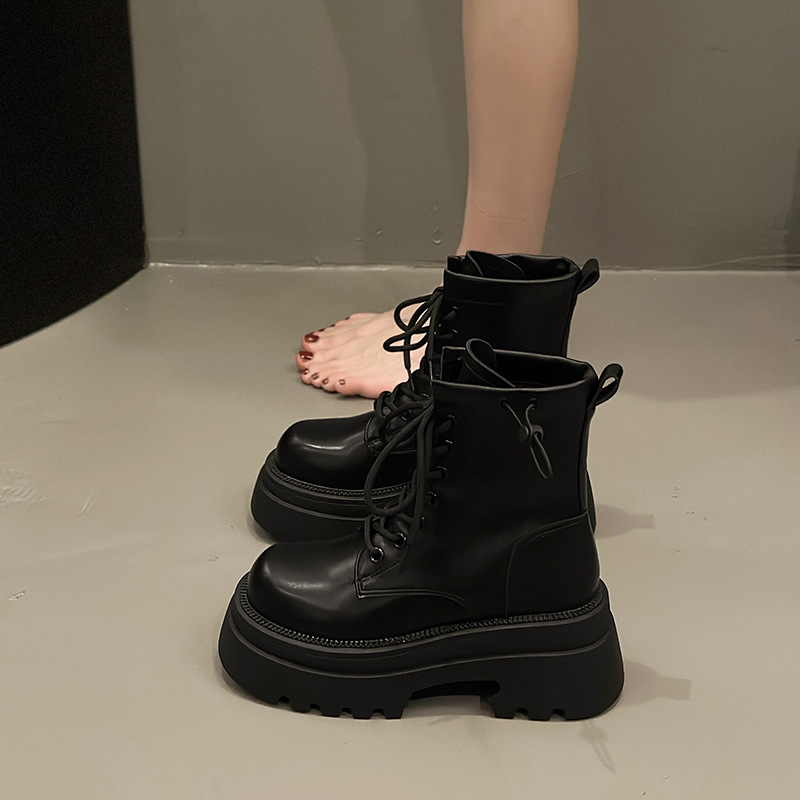 Versatile Vintage Chunky-heel Platform Short Boots foto 4