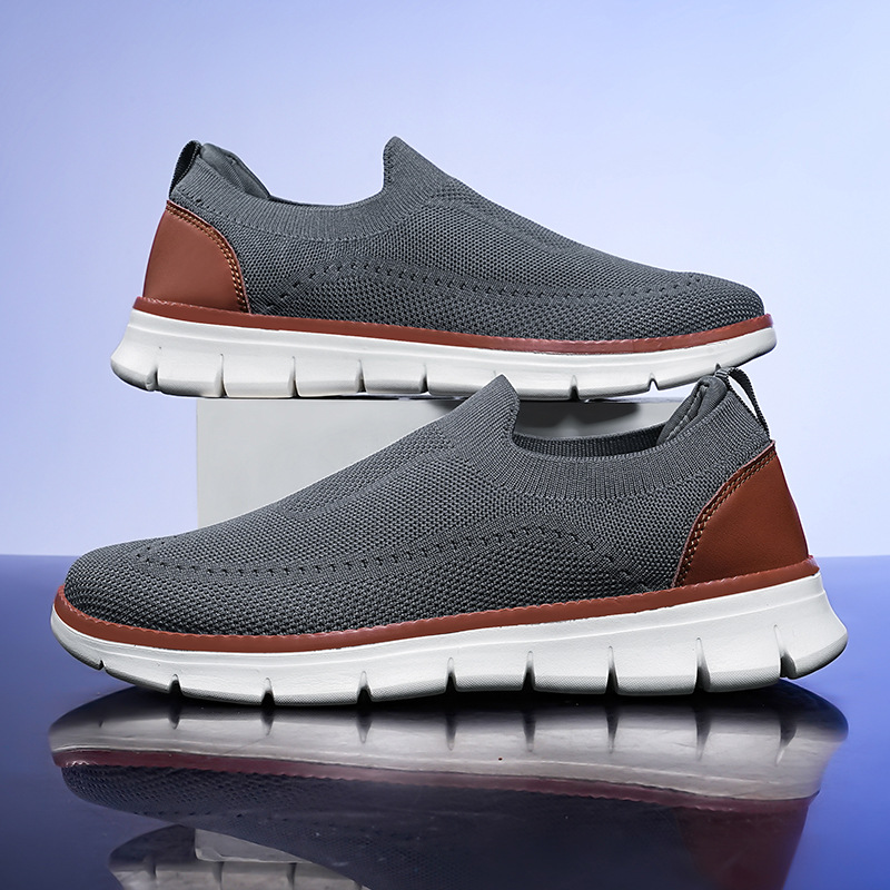 Flyknit Mens Shoes Cross-Border Lightweight Loafers Mens Sneakers foto 2