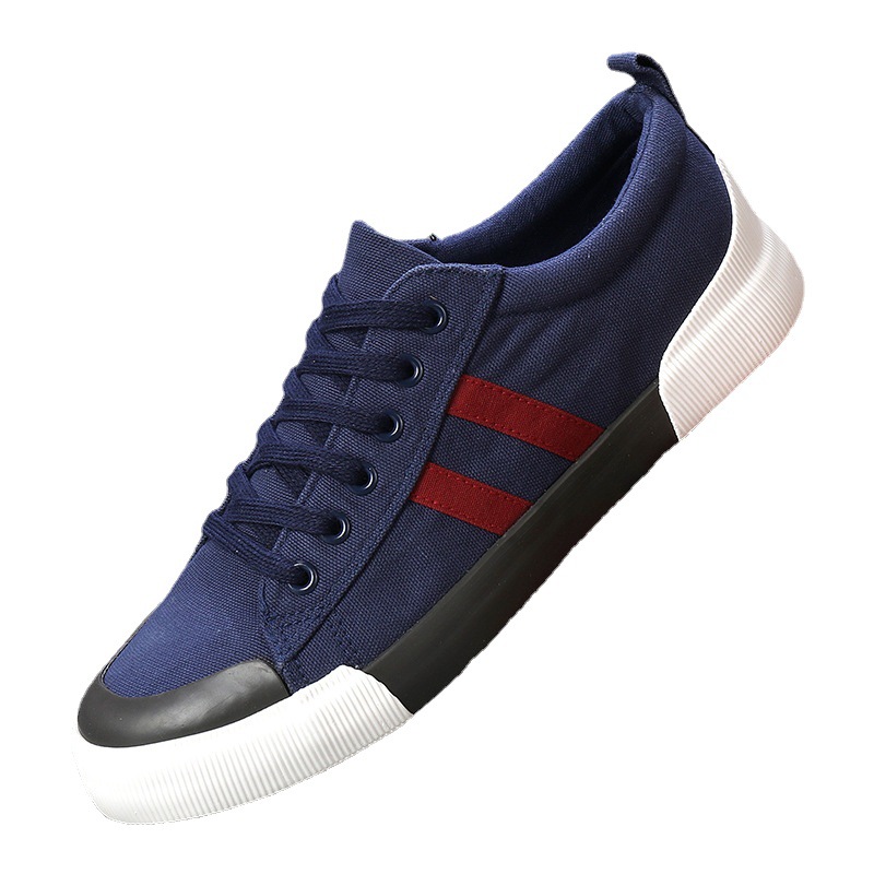 Autumn Men's Shoes New Breathable Canvas Shoes Korean Style Versatile Casual Low-top Flat foto 2