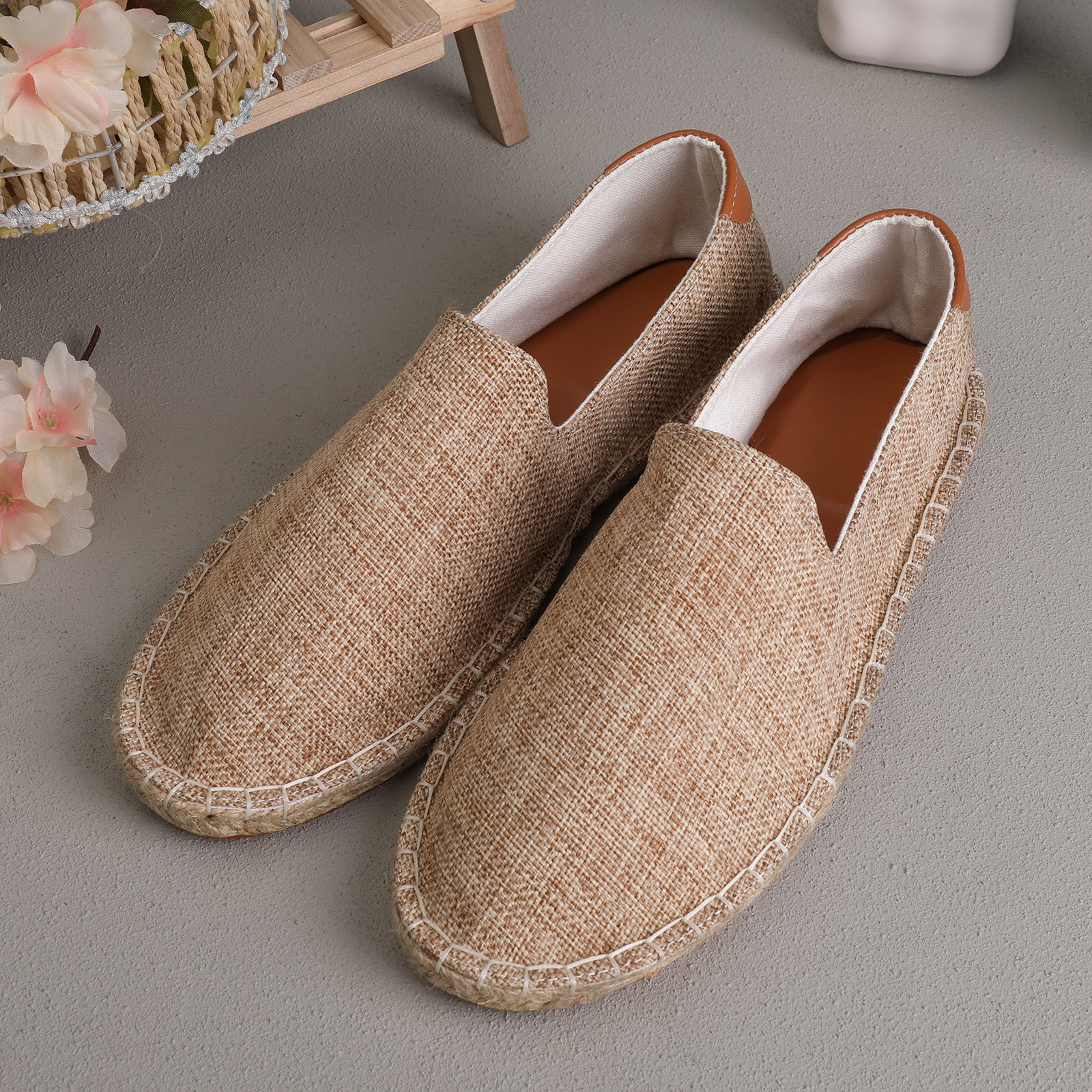 Sweat-absorbent Breathable Lazy Cloth Shoes Loafers Men foto 2
