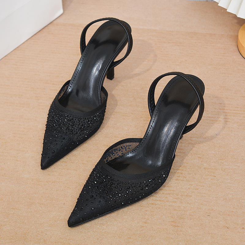 Womens Shiny Mesh Versatile High Heels foto 3