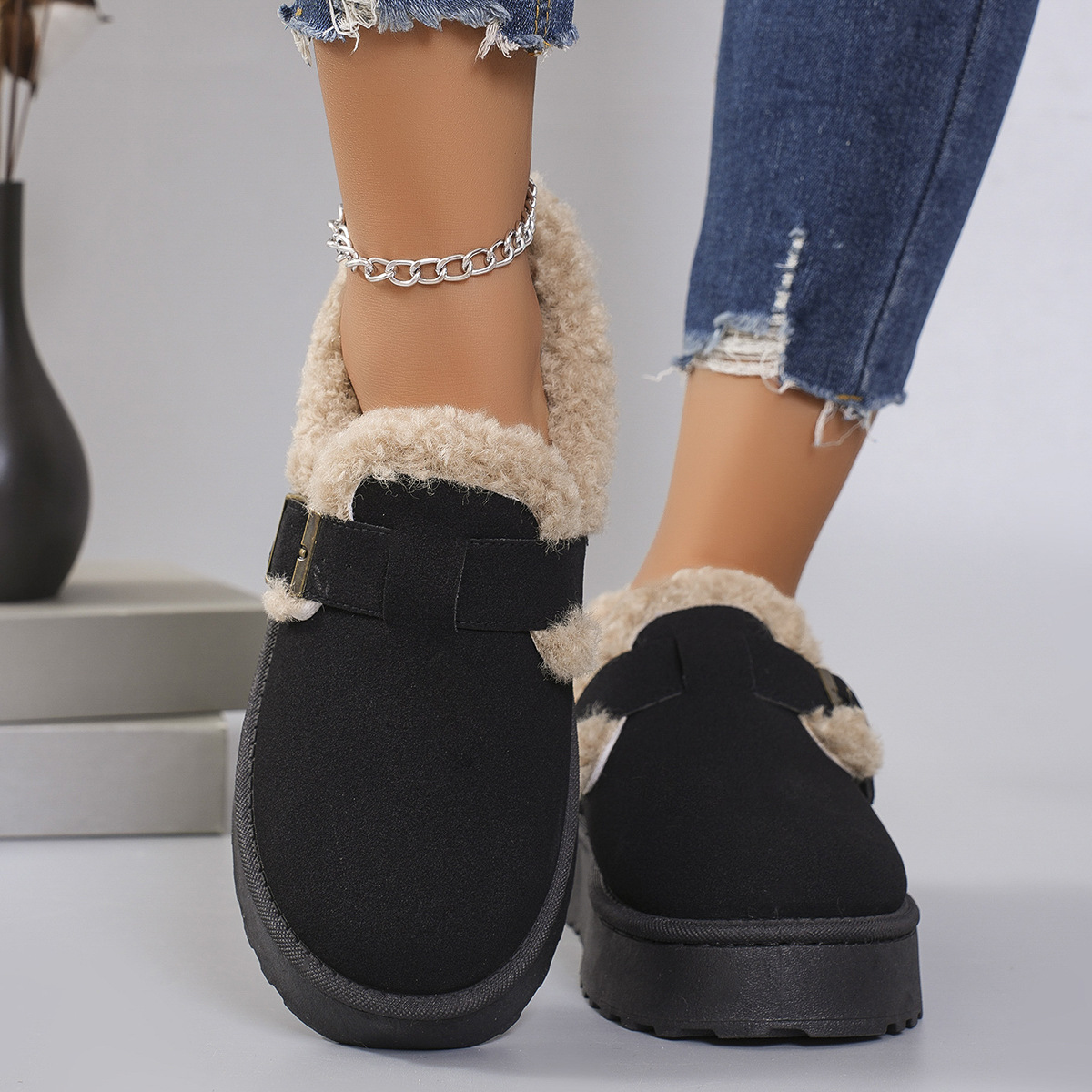 Women's Plus-size Snow Boots With Plush Lining And Thick Soles foto 4