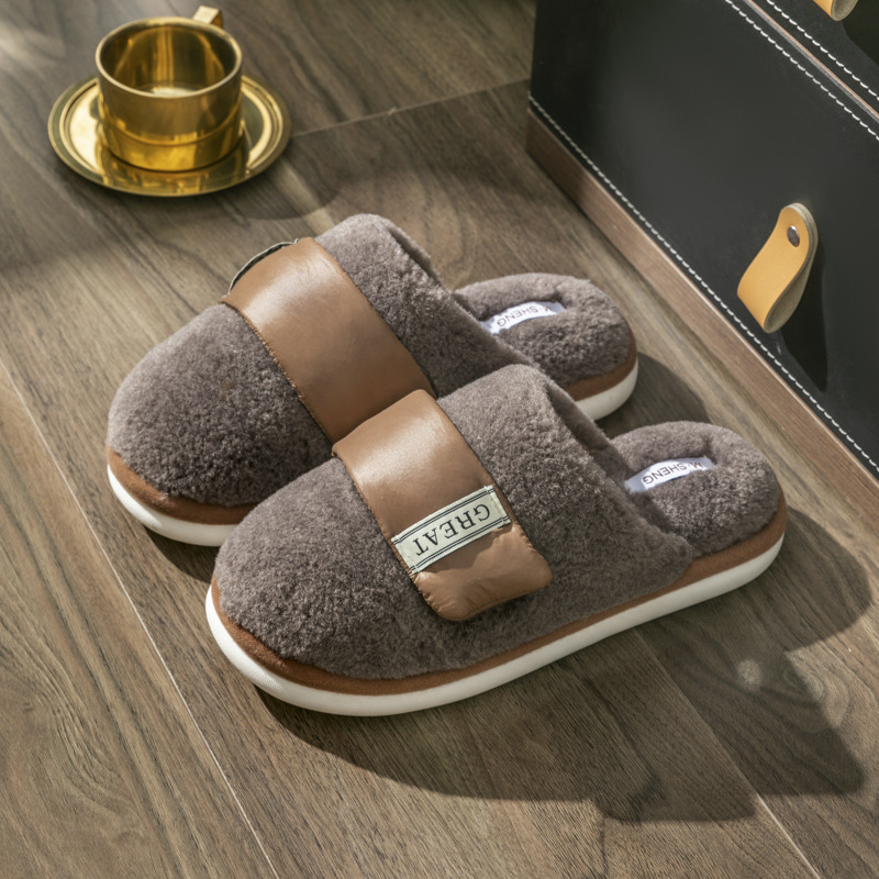 Velcro Floor Cotton Slippers Women's Warm foto 4