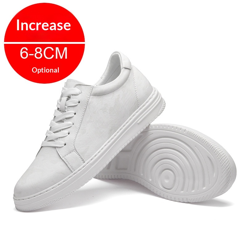 Mens Invisible Height Increasing Thick Soled Elevating Shoes Mens Casual White Trendy Athletic Sneakers foto 2