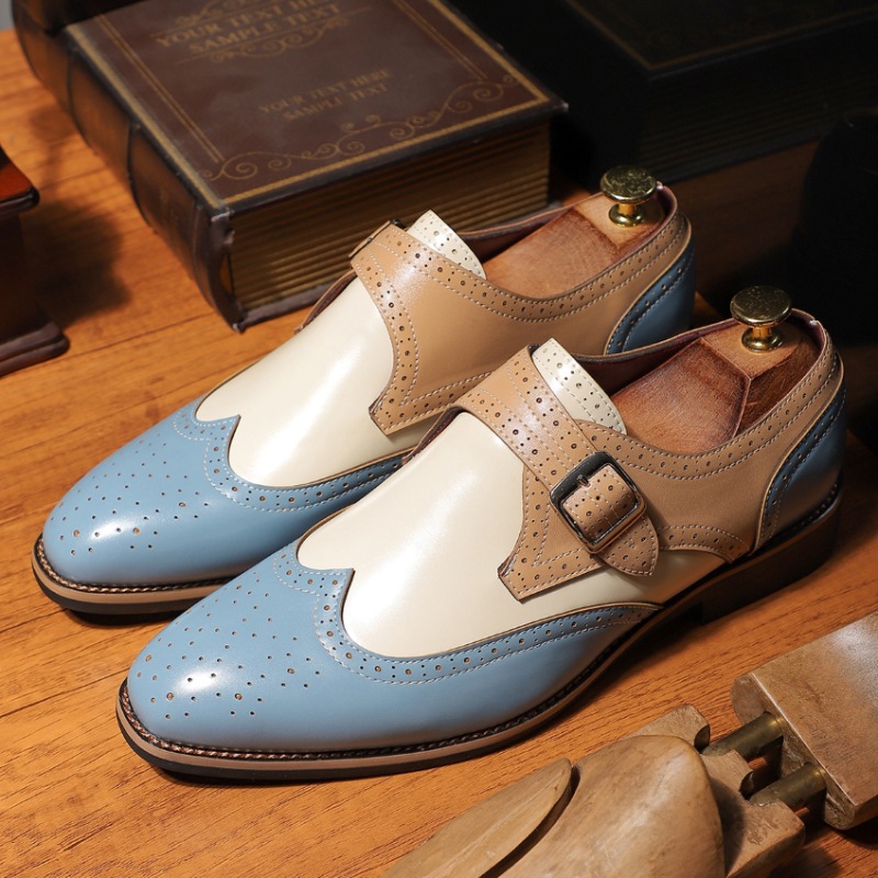 Men's Business Formal Casual Leather Shoes Brogue Carving foto 4