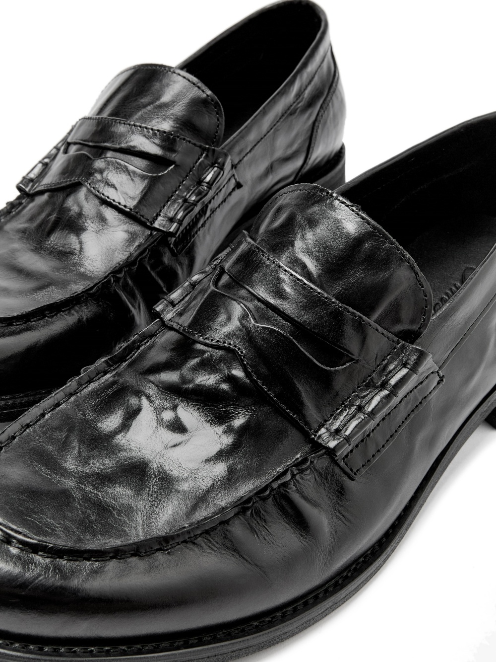 Leather Slip-on Loafers Genuine Leather Pleated Casual Shoes foto 2
