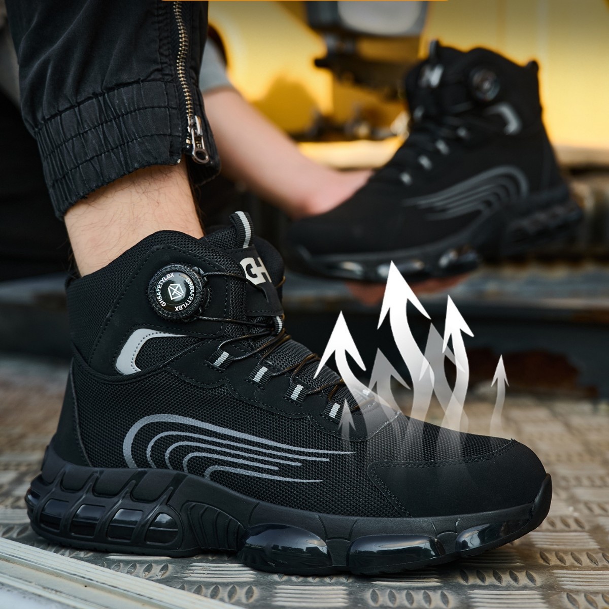 Men's Safety Shoes With Knobs To Prevent Smashing And Shoelace Punctures foto 3