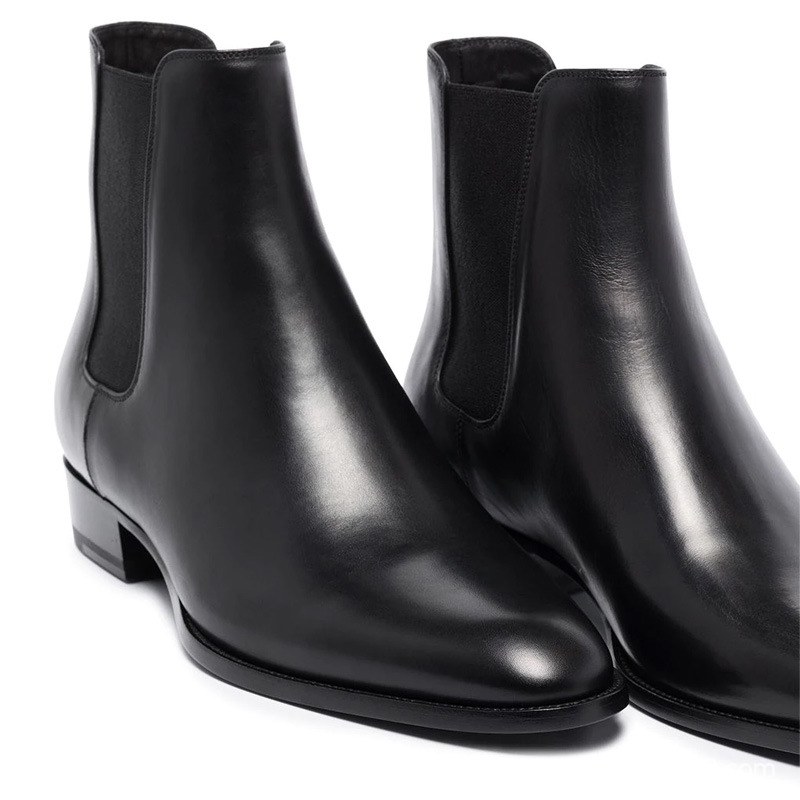 Men's Genuine Leather Pointed Toe Business British Style Martin Boots foto 2