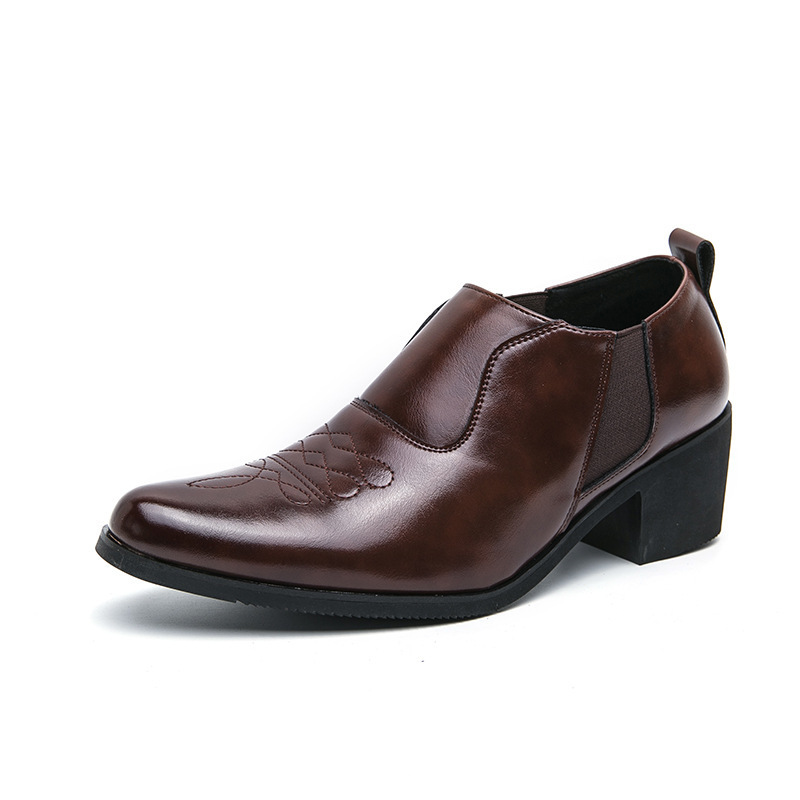 Fashion Men's Business Formal Platform Height Increasing Leather Shoes foto 2