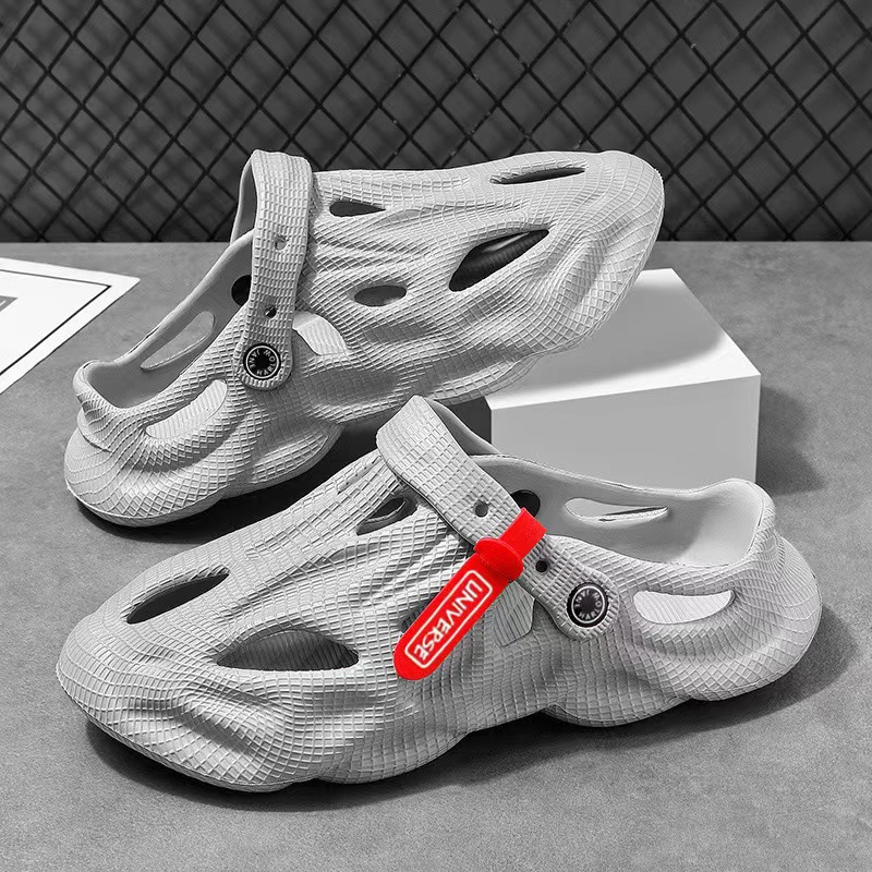 Coconut Slippers Couple Summer Dual-use Closed Toe Beach Hole Shoes foto 5