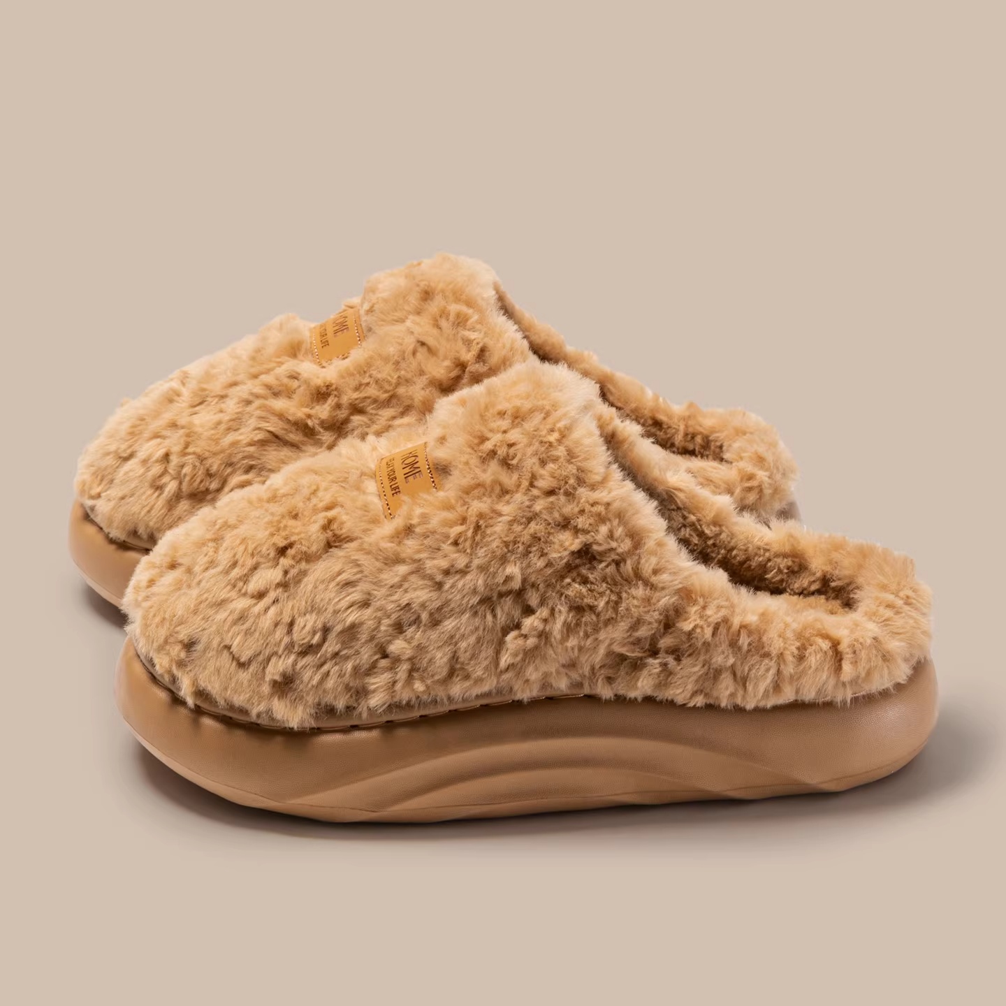 Womens Plush Thick Soled Cotton Slippers Warm Non Slip Perfect For Indoor Home Wear foto 4