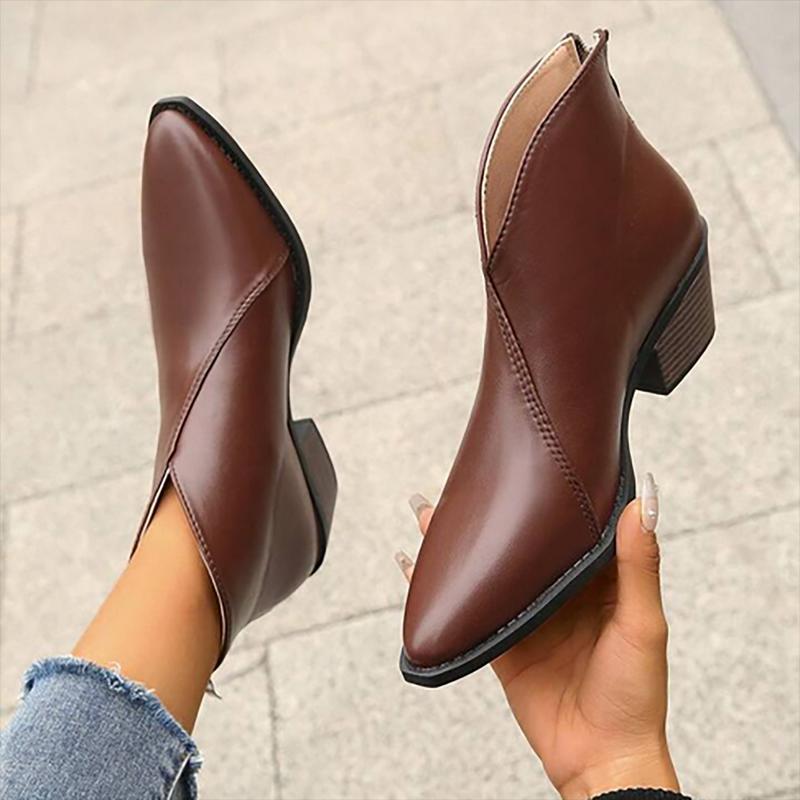 European And American Ladies Black Pointed Ankle Boots foto 2
