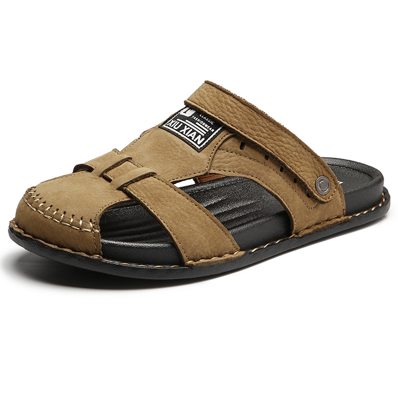 Men's Sports Casual Leather Plus Size Sandals foto 5
