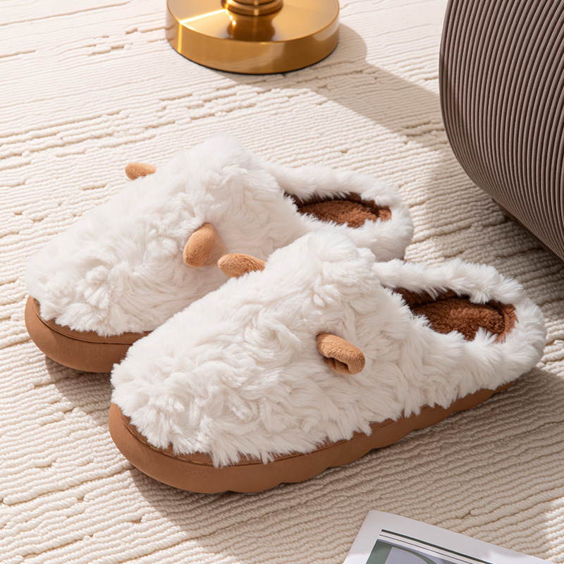 Non-slip Thickening Thermal Home Cotton Slippers foto 2