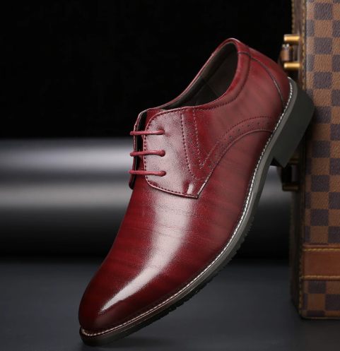 Formal Plus Size Business Men's With Lace Up Leather Shoes foto 2