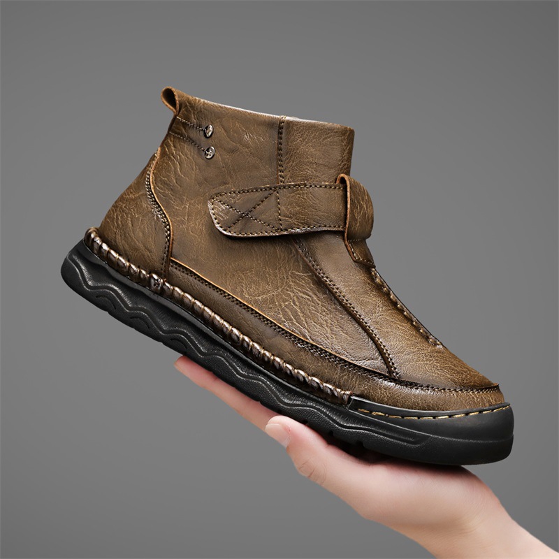 High-top Men's Boots Ankle Leisure Cargo Mid-top Leather foto 5