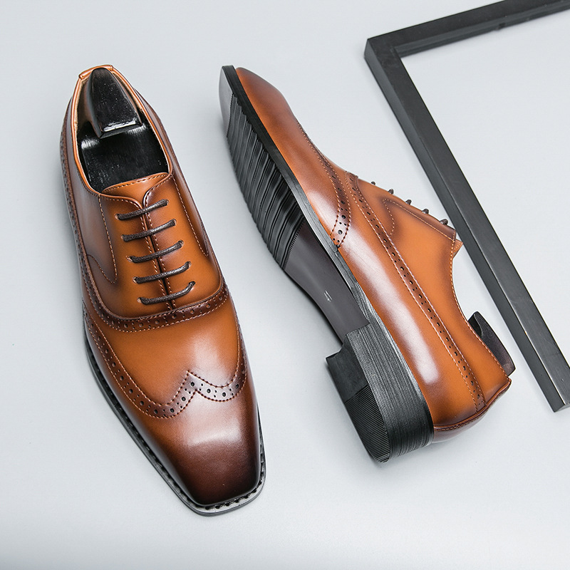Summer New Mens Stylish Formalbusiness-casual Leather Shoes foto 3