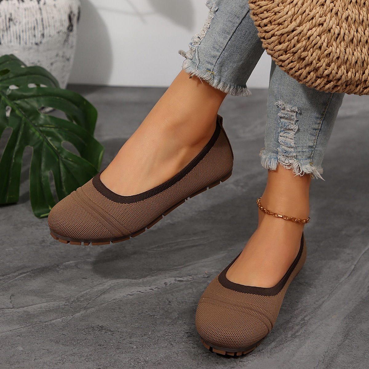 Shallow-toe Mesh Breathable Slip-on Shoes foto 4