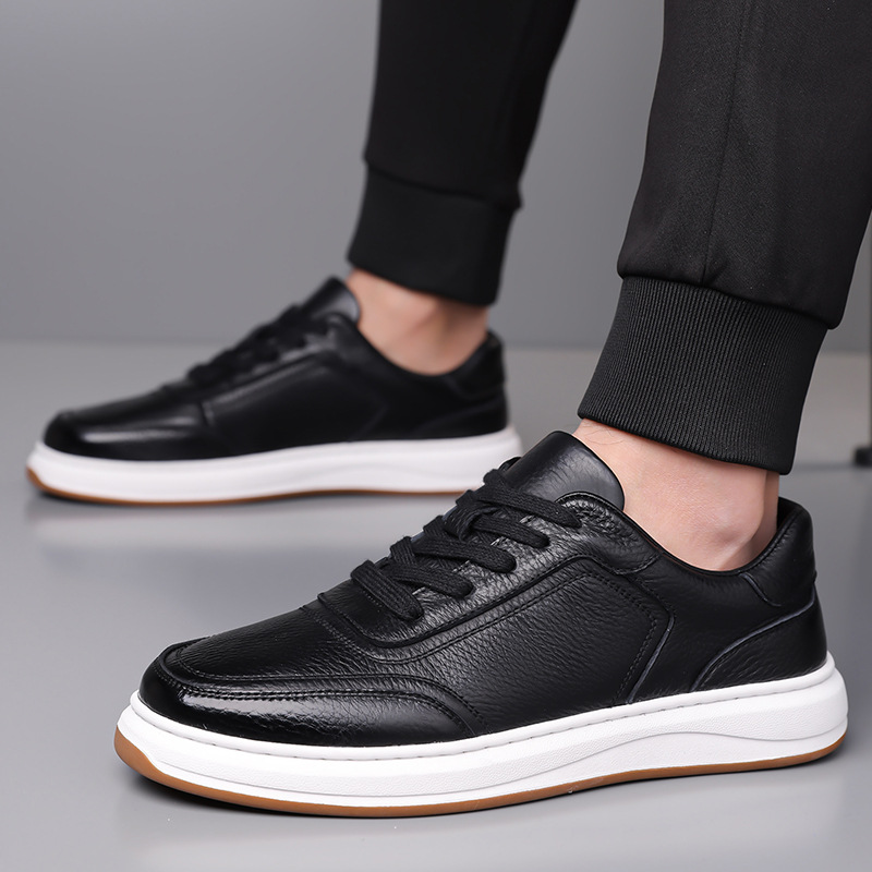 Casual Soft Leather Soft Bottom Men's Sneakers foto 3