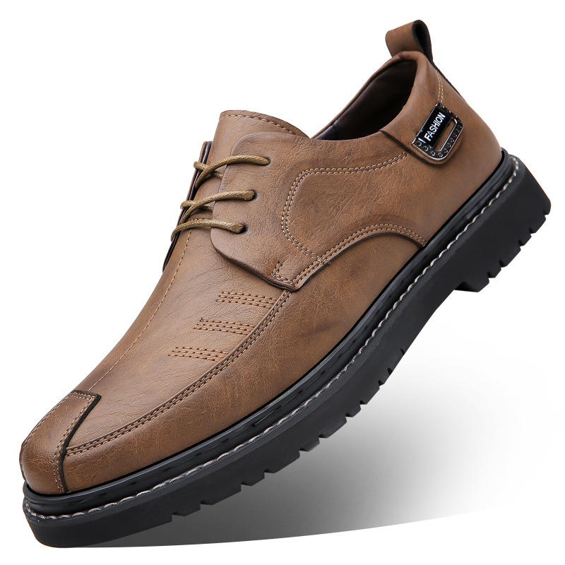 Men's Business Casual Leather Shoes Retro Trendy Youth foto 3