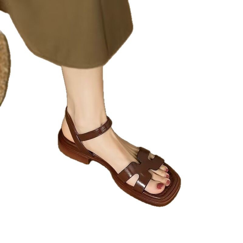 New Korean-style Versatile Flat Casual Sandals With A Single Strap foto 5