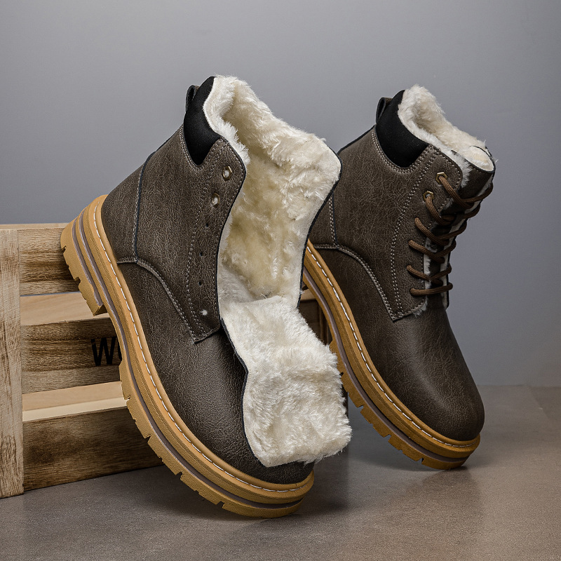 Mens Warm Winter Western Cowboy Boots With Thick Sole In A Retro Style foto 4