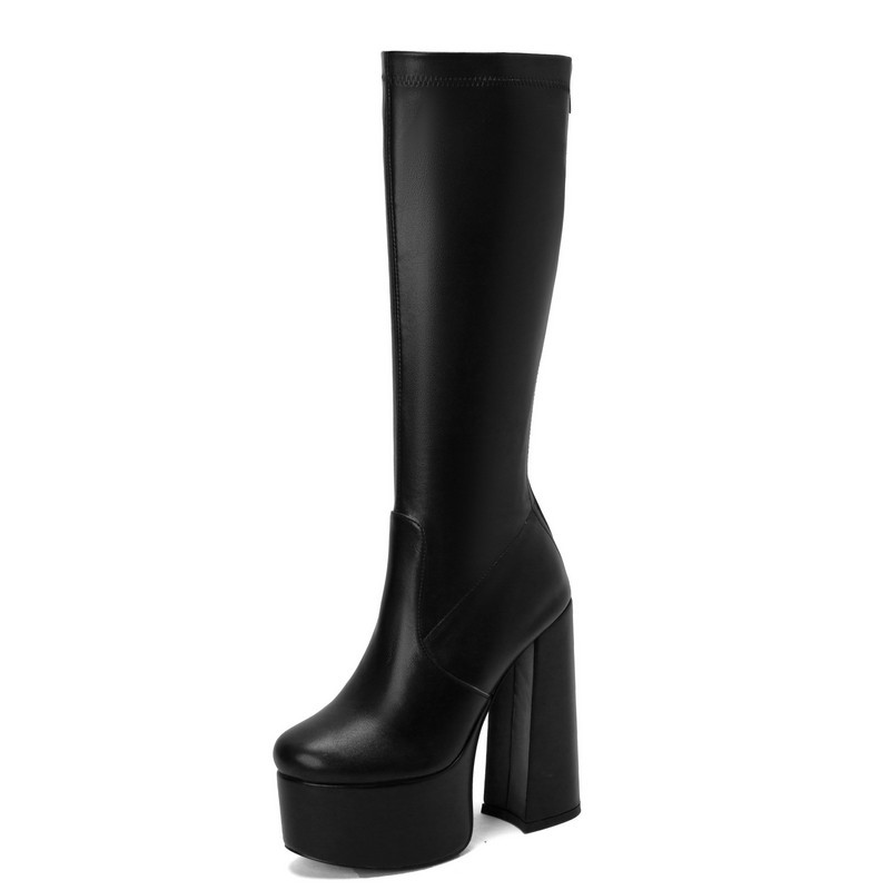 European And American Stretch Boots Waterproof Platform foto 3