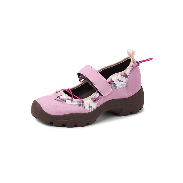Retro Leather Chunky-soled Velcro Sneakers foto 3
