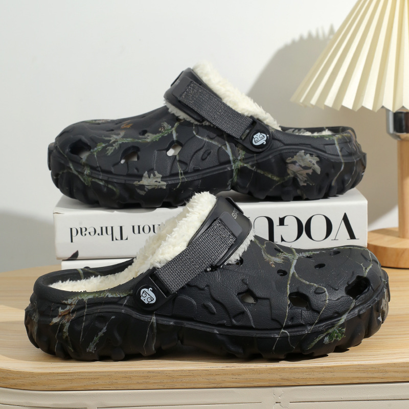 Cotton Home Thick-soled Slippers Fleece-lined Warm Closed Toe Cotton Shoes foto 5