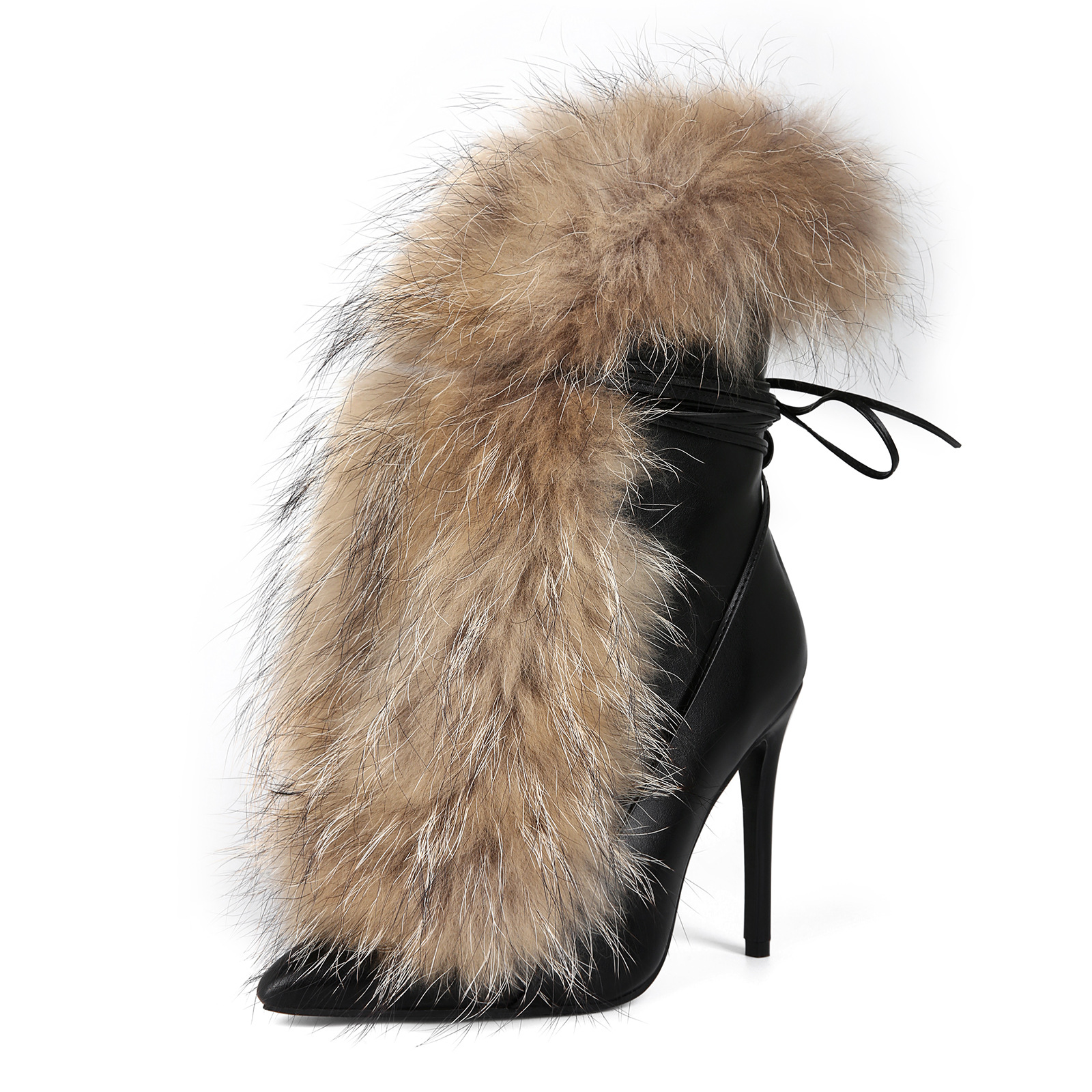 Womens Pointed-Toe Ankle Boots In Plus Sizes With Stiletto Heels foto 2