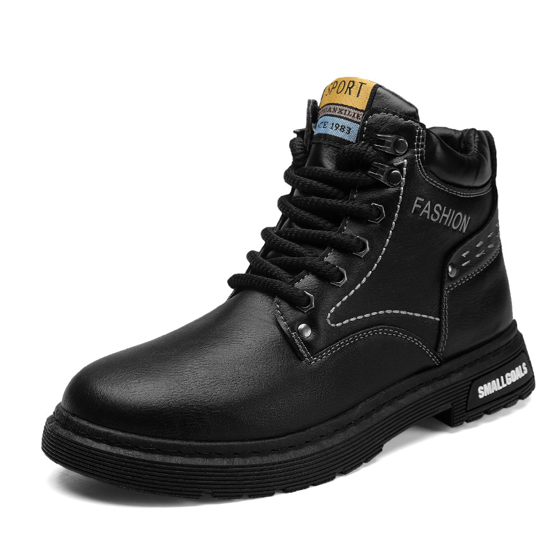 All-matching Men's Martin Boots Retro British Style Leather foto 2