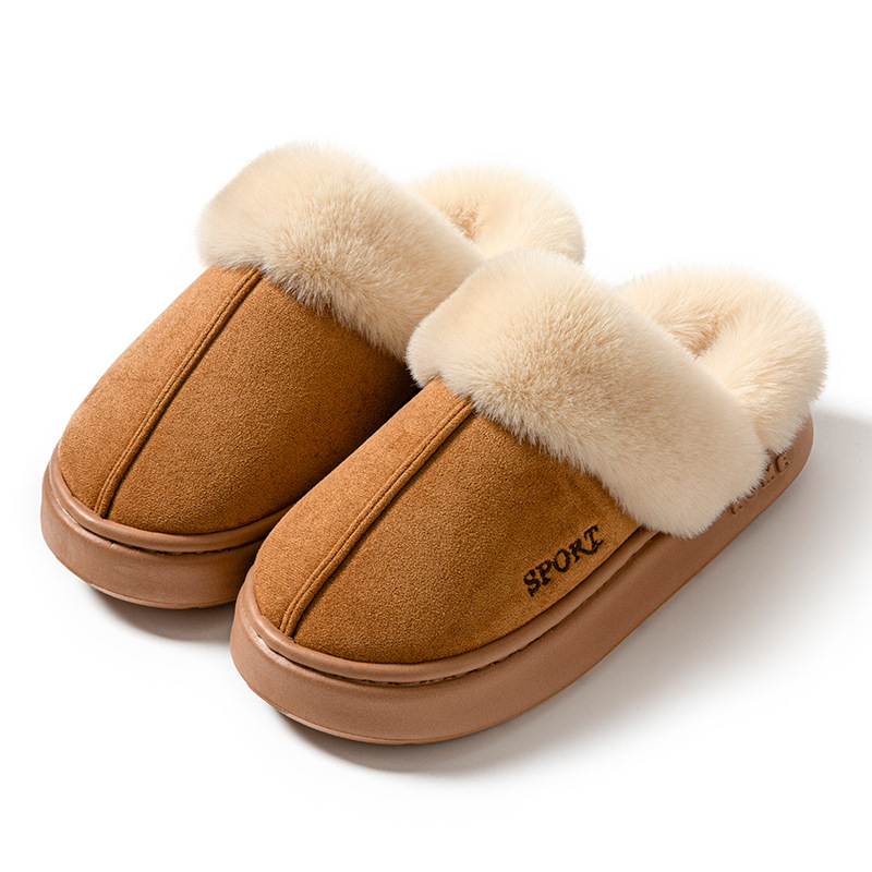 Eva Faux Suede Warm Home Slippers For Women foto 5