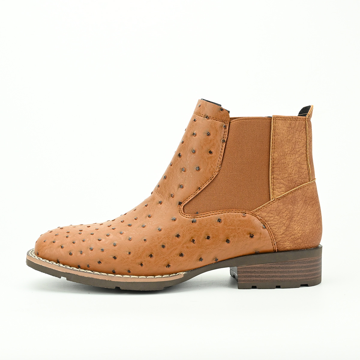 Embroidered Slip-on Chelsea Boots Men's Martin Boots foto 3