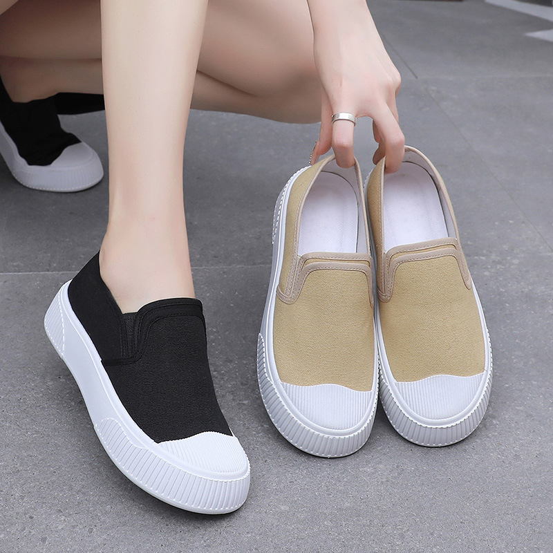 Women's Thick-soled Round Toe Soft Bottom Low-top Casual Shoes foto 2