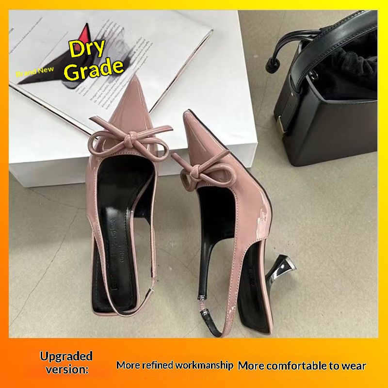 Sweet Bow-Knot Stiletto Pointed-Toe High Heel Sandals foto 5