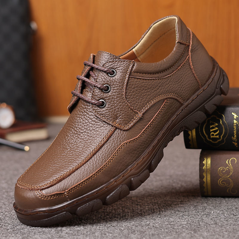 Mens Leather Shoes With A Tendon-sole foto 5