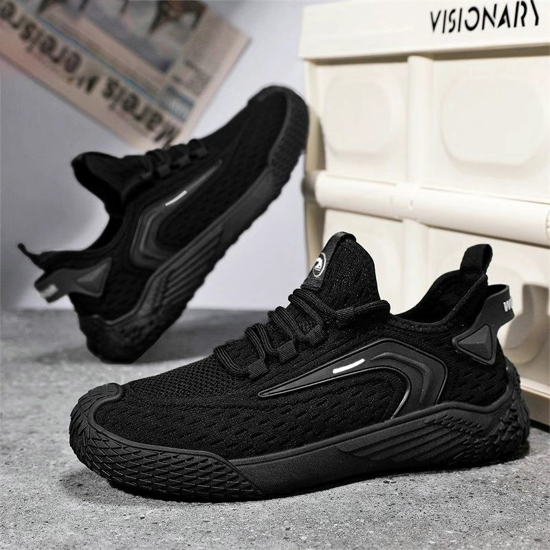 Breathable Flying Mesh Sports Shoes Casual Lightweight Lace-up Sneakers For Men foto 4