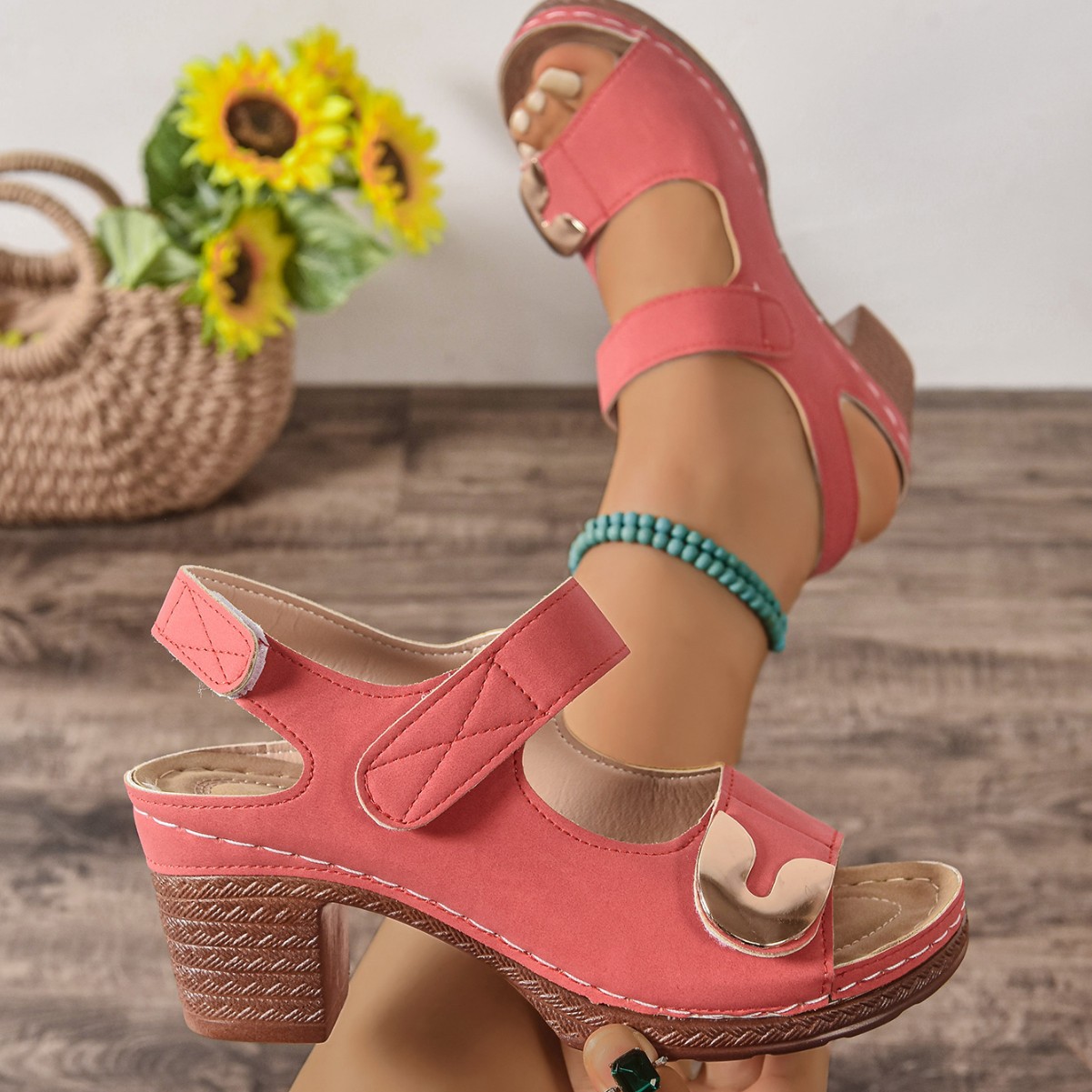 Velcro European And American Roman Sandals foto 3