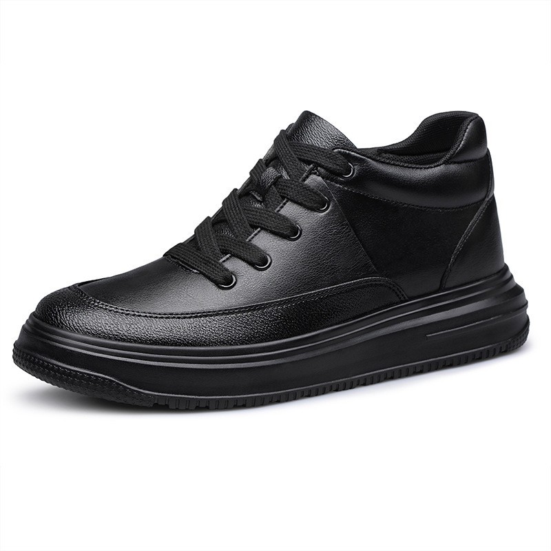 Men's Platform Sneakers High-Top Lace-Up Thick Sole Casual Shoes foto 4