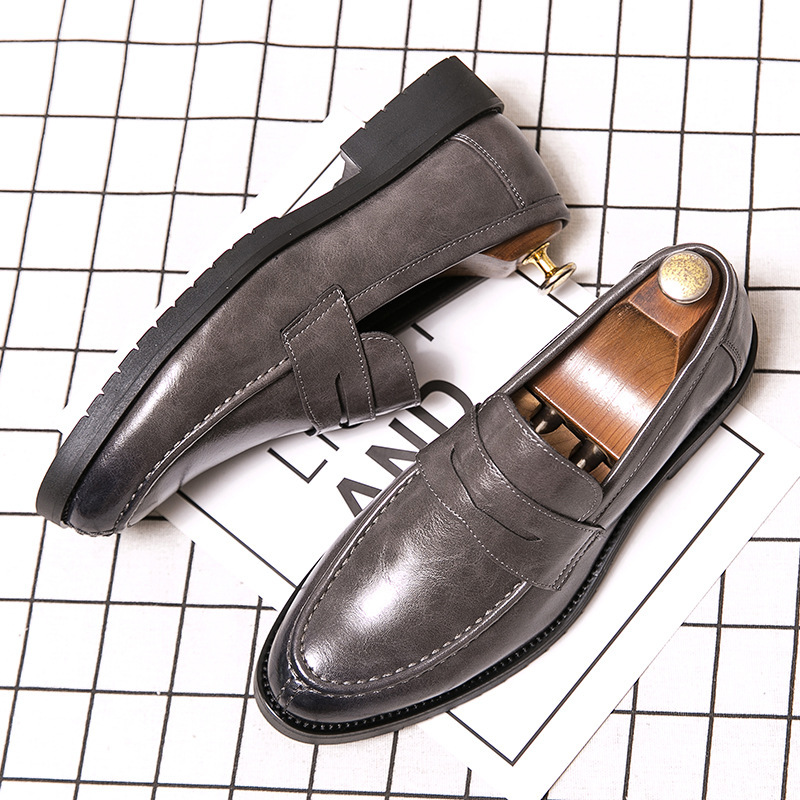 Men's Casual Retro British Slip-on Round Toe Casual Shoes foto 2