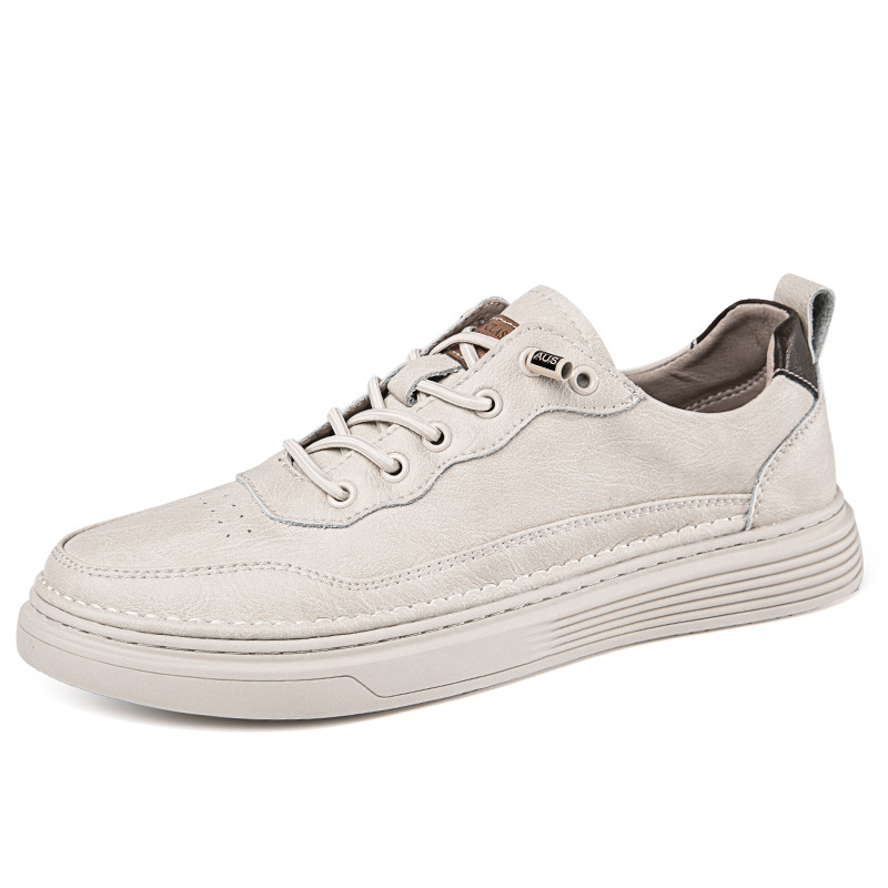 Versatile Sports Casual Low-top Cowhide Flat Shoes foto 4