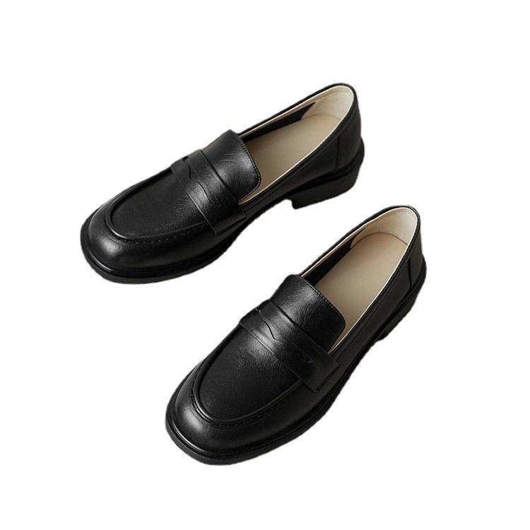 Women's Retro Soft Leather Low-Heel Slip-On Shoes foto 3