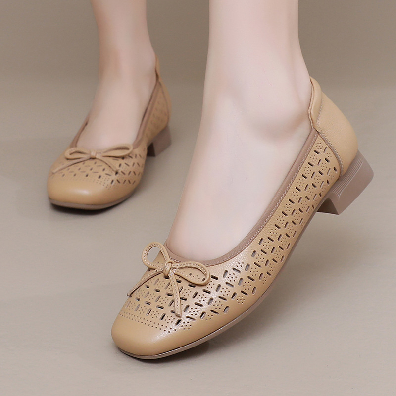 Summer Genuine Leather Breathable Low-cut Women's Shoes foto 3