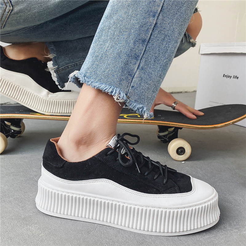 Hong Kong Style Thick Bottom Height Increasing Canvas Shoes foto 3
