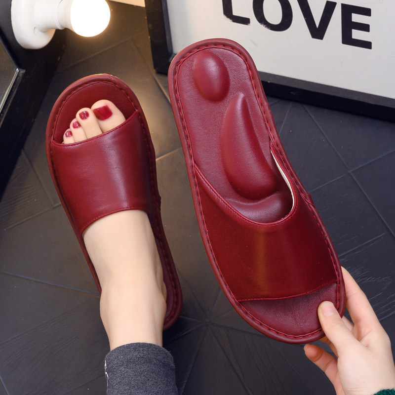 High-end Japanese-style Leather Slippers For Home Usequiet And Perfect For Indoor Wooden Floors foto 2