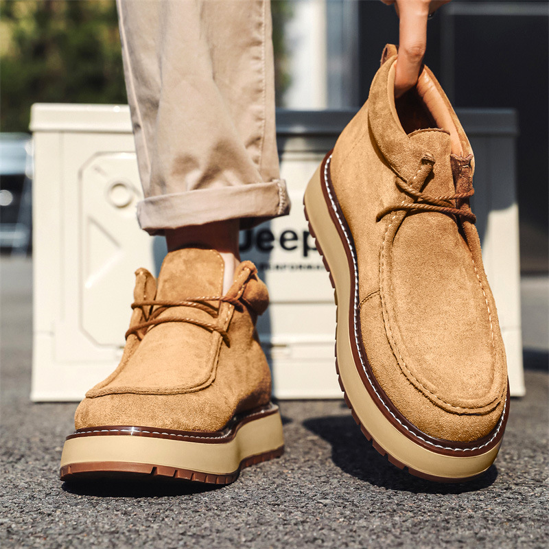 Mens Genuine Leather Suede Kangaroo Shoes Suede Martens Boots foto 5